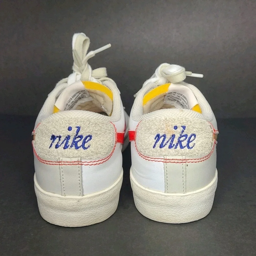 Nike Blazer Low '77 PRM White Tan Gold Red Sneakers DH4370-002 Men's 8 Shoes